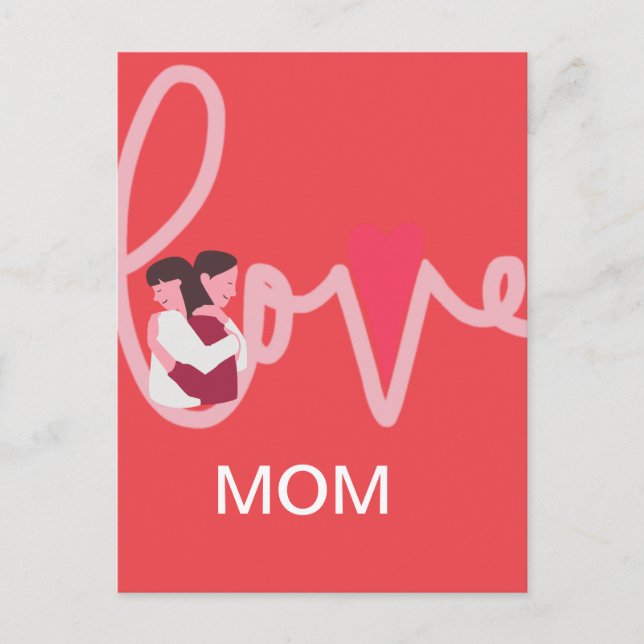 Carte Postale Amour coeur maman personnalisé Saint-Valentin (Devant)