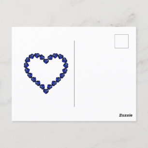 Carte Postale Amour & Coeur Purple Bleu