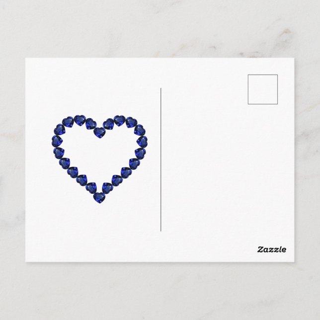 Carte Postale Amour & Coeur Purple Bleu (Dos)