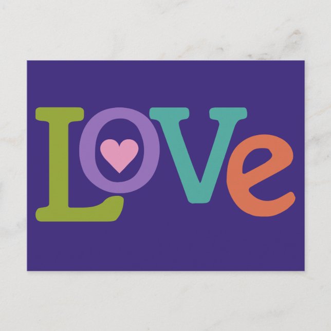 Carte postale Amour coloré (Devant)
