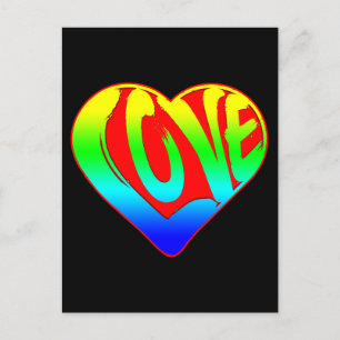 Carte Postale Amour Colorful Heart Valentines Day