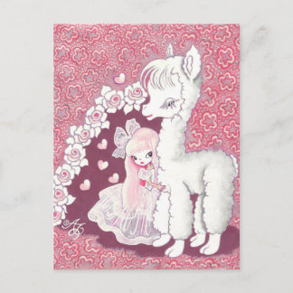 Carte Postale Amour d'Alpaca