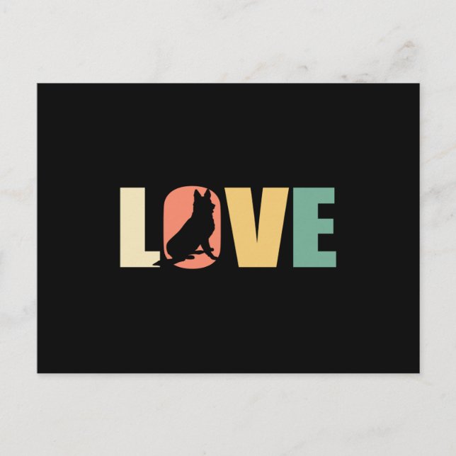 Carte Postale Amour de berger allemand (Devant)