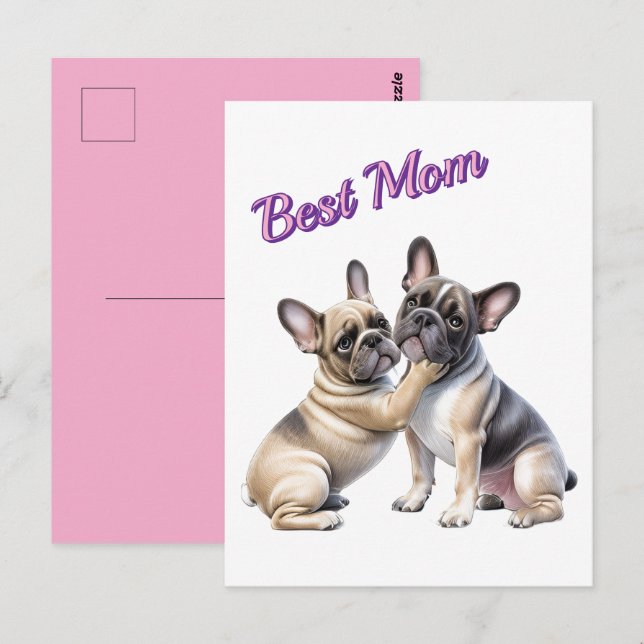 Carte Postale Amour de Bouledogue français  (Devant / Derrière)
