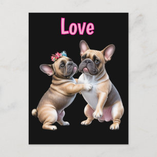Carte Postale Amour de Bouledogue Français  Bouledogue Français