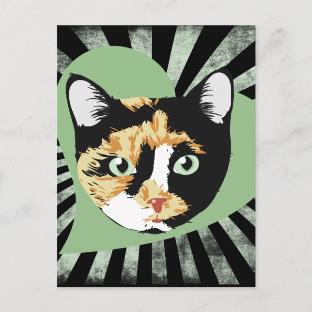 Carte Postale amour de chat calico (Devant)