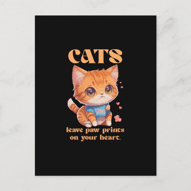 Carte Postale amour de chat mignon (Devant)