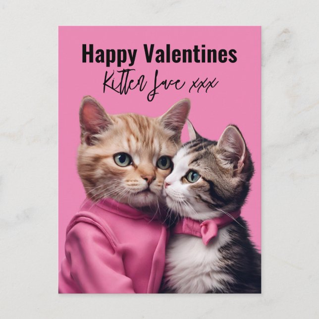 Carte Postale Amour de chaton Saint-Valentin amateur de chats pr (Devant)