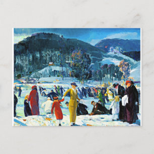 Carte Postale Amour de l'hiver, peinture d'art,