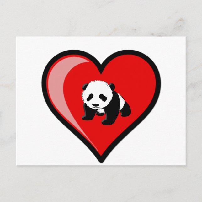 Carte Postale amour de panda (Devant)