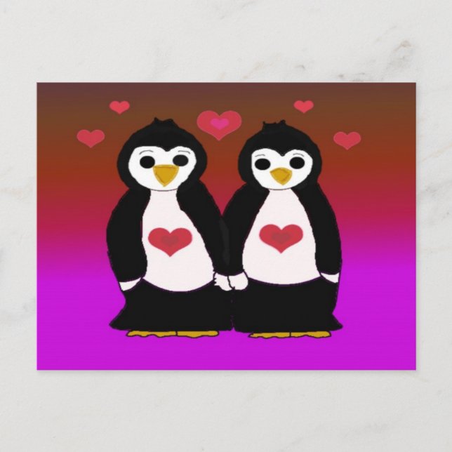 Carte Postale Amour de pingouin (Devant)