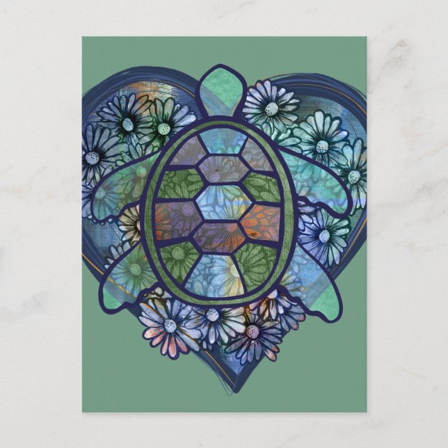 Carte Postale Amour de tortue marine (Devant)