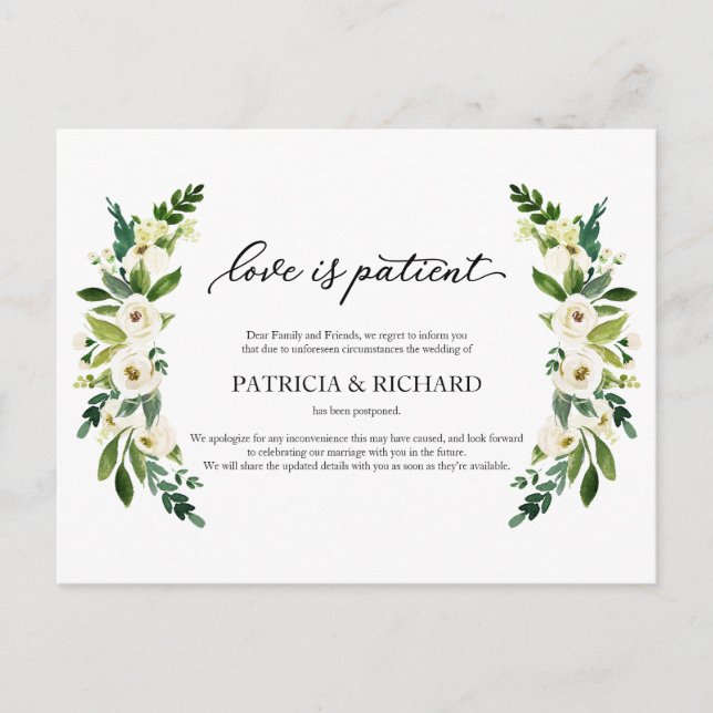 Carte Postale Amour de verdure est patient report de mariage (Devant)