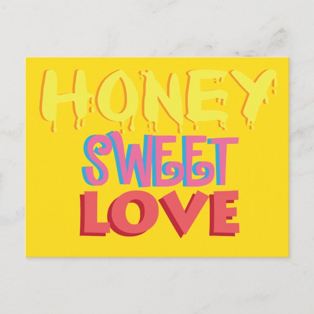 Carte Postale Amour doux comme le miel (Devant)