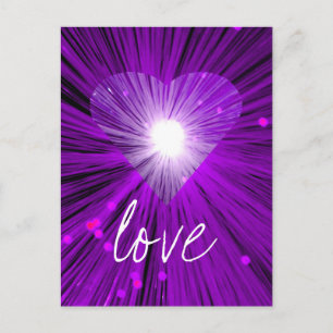 Carte postale 'Amour' du coeur pourpre
