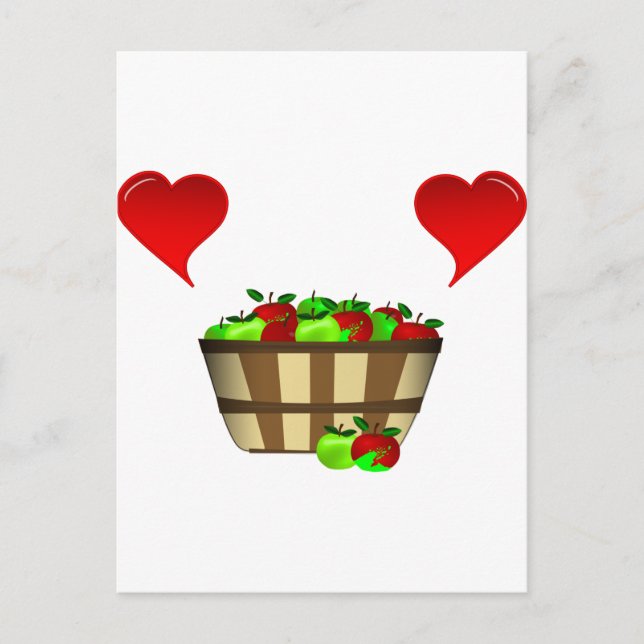 Carte Postale Amour du panier de pomme (Devant)