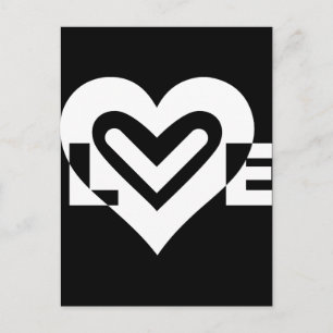 Carte Postale Amour en blanc