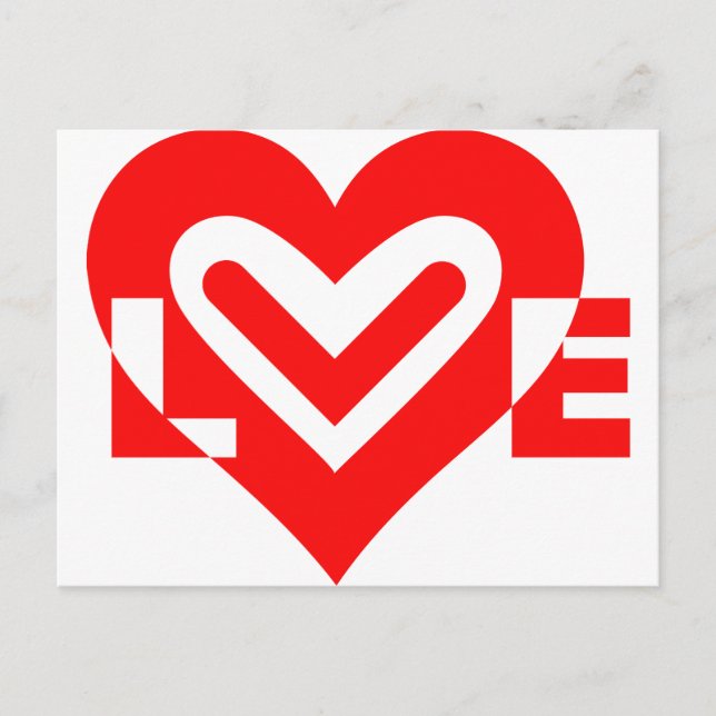 Carte Postale Amour en rouge (Devant)