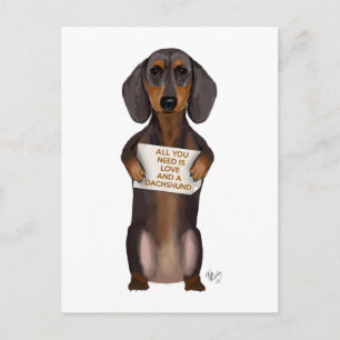 Carte Postale Amour et Dachshund