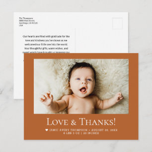 Carte Postale Amour et Merci Bébé Photo Statistiques de naissanc
