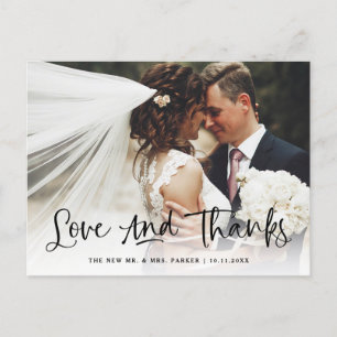 Carte Postale Amour et Merci   Merci Mariage de photo décontract