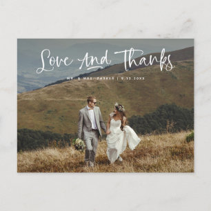 Carte Postale Amour et Merci   Merci Mariage de photo décontract