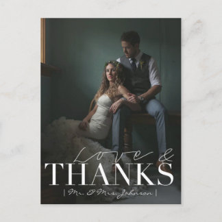 Carte Postale Amour et Merci modernes | Photo Merci Mariage
