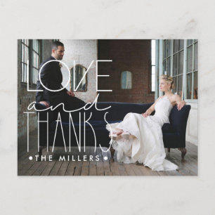 Carte Postale Amour Et Merci Nom et Merci photo personnalisés