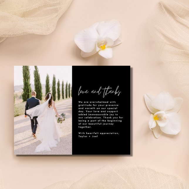 Carte Postale Amour et Merci Photo Mariage Merci (Love and Thanks Photo Wedding Thank You Postcard)