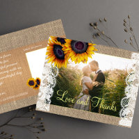 Amour et merci tournesols mariage merci