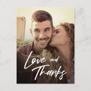 Carte Postale Amour et Remerciements Minimaux Remplacer sa propr