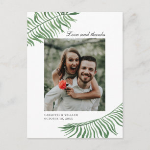 Carte Postale Amour et remerciements. Remerciement de mariage au