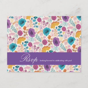Carte Postale Amour Fleurissant Floral Romantique Mariage Rose V