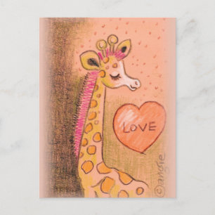 Carte Postale amour Girafe
