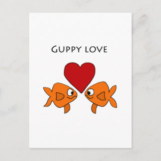 Carte Postale Amour Guppy drôle Design