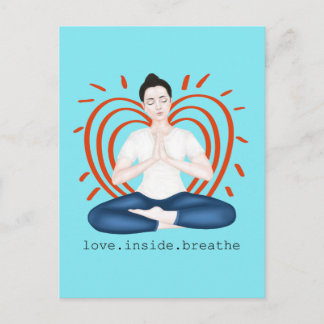 Carte Postale amour. Intérieur. respirer