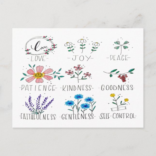 Carte Postale Amour Joie Paix (Devant)