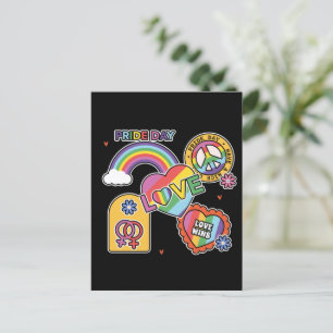 Carte Postale Amour. LGBT+Pride. Jour de la fierté. Amour arc-en
