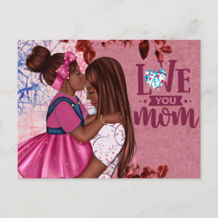 Carte Postale Amour Maman Mère et Enfant Fête des Mères