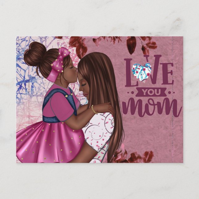 Carte Postale Amour Maman Mère et Enfant Fête des Mères (Devant)