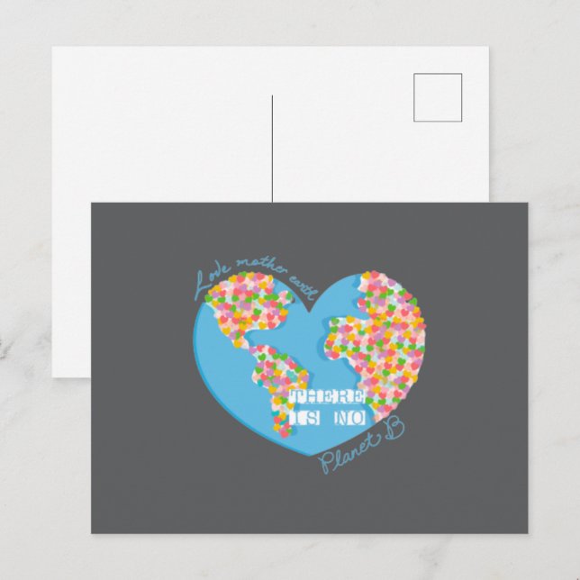 Carte Postale Amour Mère Terre Il N'Y A Pas De Planète B (Devant / Derrière)
