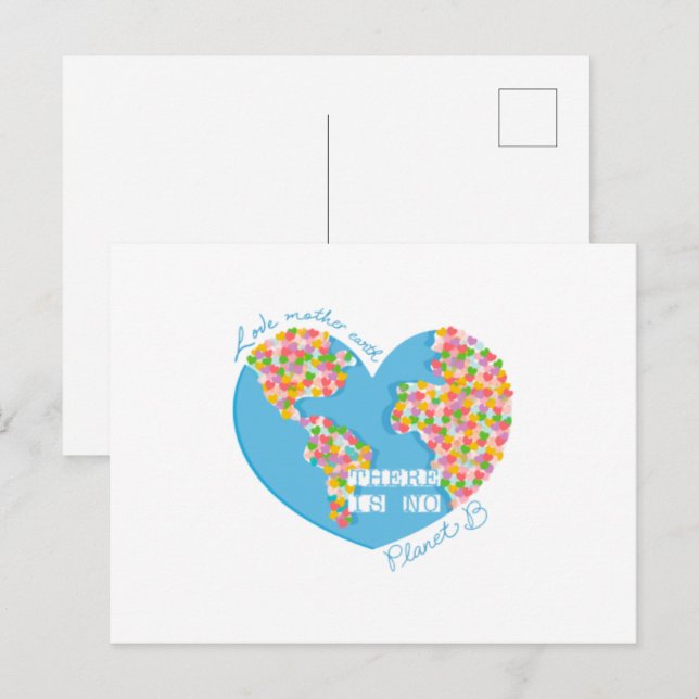 Carte Postale Amour Mère Terre Il N'Y A Pas De Planète B (Devant / Derrière)