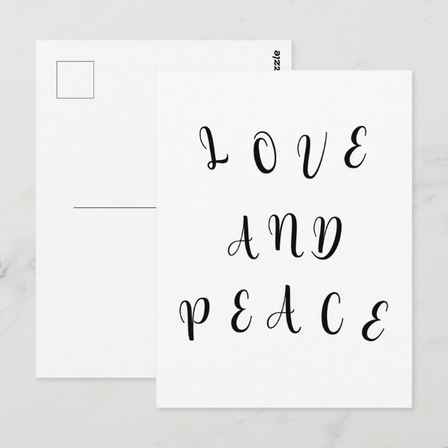 Carte Postale Amour Mignon Et Paix (Devant / Derrière)