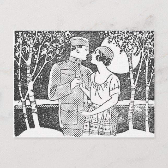 Carte postale Amour Militaire vintage (Devant)