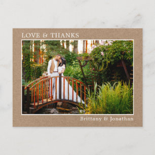 Carte Postale Amour Moderne Merci Photo de Mariage Encadrée Kraf