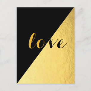 Carte Postale Amour Noir & Or