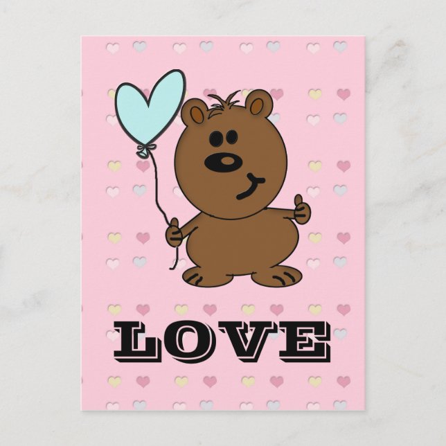 Carte Postale Amour Ours répandre un peu d'Amour (Devant)