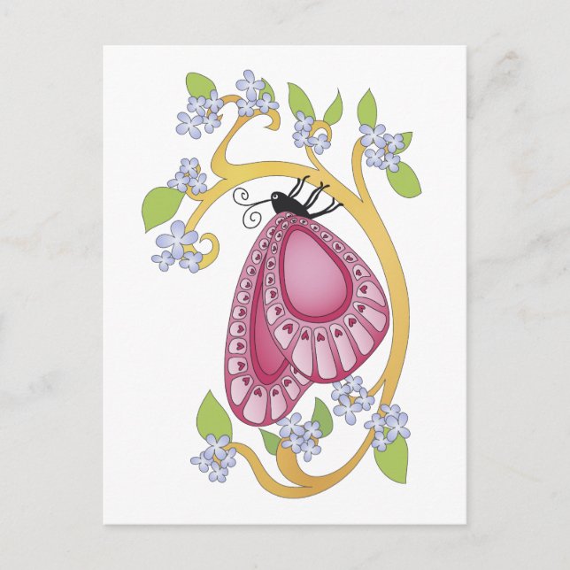Carte Postale Amour papillon (Devant)