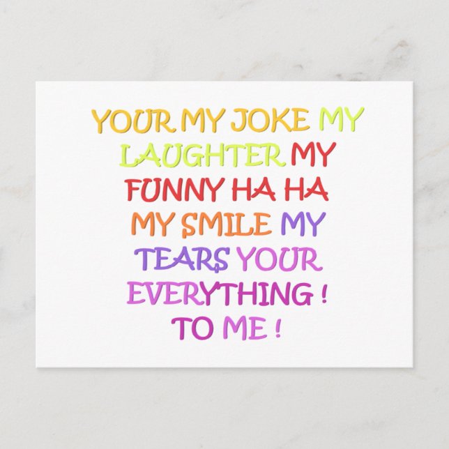 Carte Postale Amour poétique amusant avec le design artistique p (Devant)