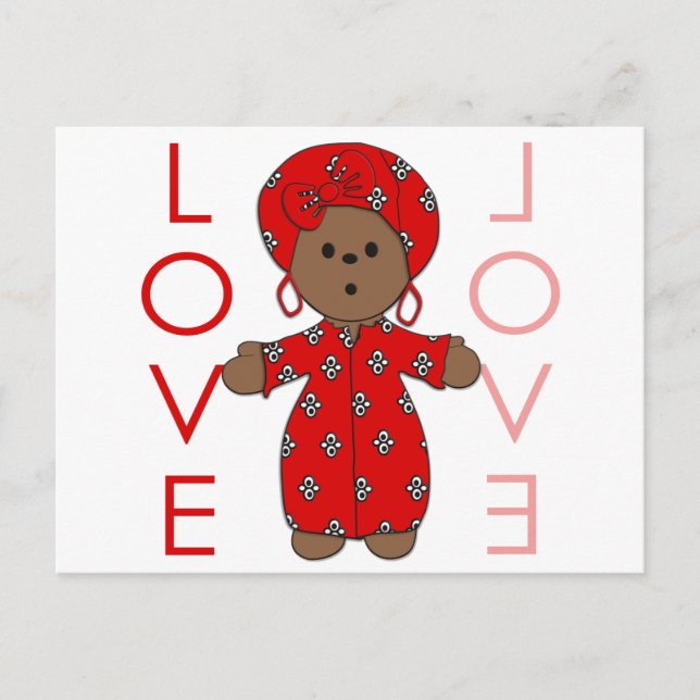 Carte Postale Amour - Poupée Africaine (Devant)